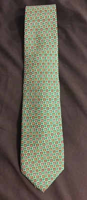 Peter Blair  Green/Red With Christmas Ornaments Silk Tie Made in uSA - Image 1 of 4