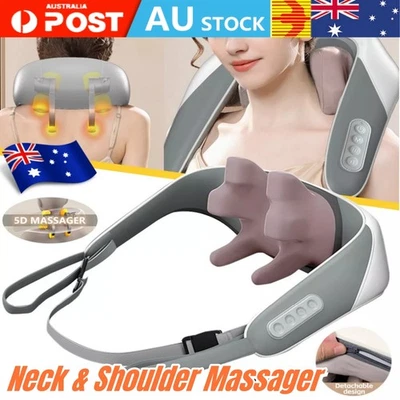 AU Neck Massager Rechargeable Heat Back Pain Relief 6D Massage Neck And Shoulder - image 1 of 4