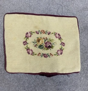 Vintage Kissenhülle Französisches Nadelspitze Dekor 37x30cm - Bild 1 von 8