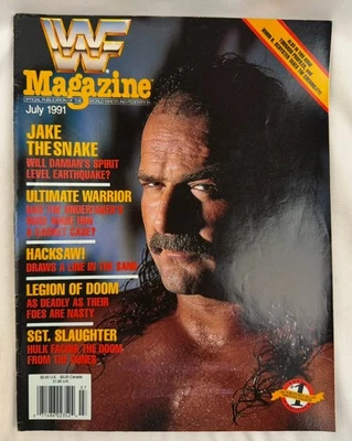 WWF magazine WWF Jake the Snake Roberts + The Undertaker WWE Magazine Vintage  - Image 1 of 4