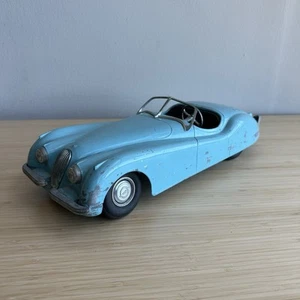 Vintage Doepke 1950 JAGUAR XK120 Baby Blue Pressed Steel Car Model Toy - 18” - Picture 1 of 11