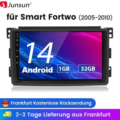Für Smart Fortwo 451 2005-2010 1+32G Android14 Autoradio GPS Navi BT WIFI DAB FM - Bild 1 von 4