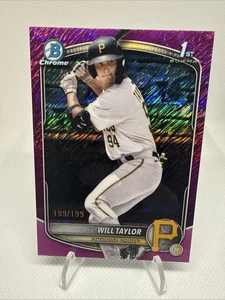 2025 Bowman Chrome Will Taylor 199/199 Fuchsia Shimmer Refractor Card #BCP-179 - Picture 1 of 2