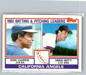 1983 Topps #651 Angels Leaders/Lista de verificación (Rod Carew/Mike Witt) TL, CL - Imagen 1 de 2