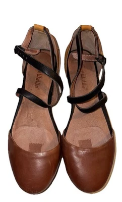 Sandalias de plataforma de cuero Gee Wawa Anthropologie bloques de colores 6,5 M Foto 1 de 4