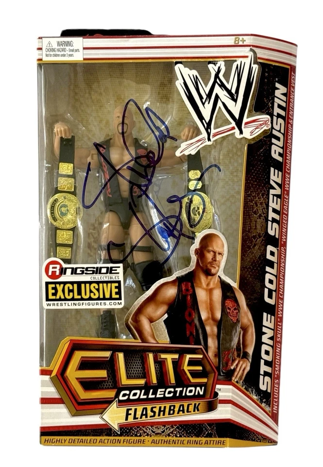 WWE STONE COLD SIGNED ELITE COLLECTION FLASHBACK RINGSIDE EXCLUSIVE WITH JSA COA - Image 1 of 4