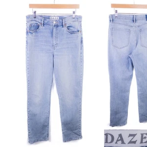 Daze Damen Baumwollmischung High-Rise Light Wash Straight Jeans Blau Größe 30 - Bild 1 von 9