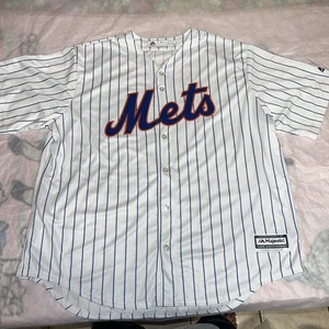 Majestic NY Mets Authentic weiß gestreiftes 2XL Trikot neu ohne Etikett - Bild 1 von 5