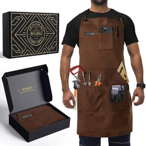 Aprons for Men, Woodworking Apron with Tool Pockets, Canvas Work Apron for Wo... - Picture 1 of 9