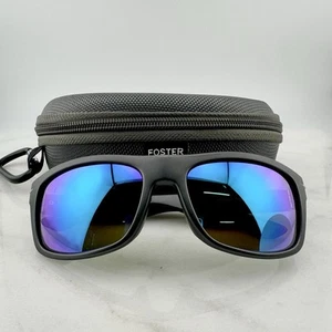 Foster Pogotrack TD0117 Black Frame Blue Mirror Lenses Men’s Sunglasses & Case - Picture 1 of 15