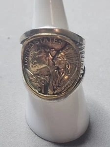 ❤King Baby Cheif & His Horse Cigar Band de aleación de oro y ley talla 7❤ - Imagen 1 de 7
