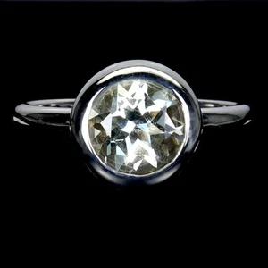 925 Sterling Silver Ring Round Green Amethyst 8mm Gemstone Jewelry Size 7.5 - Picture 1 of 13