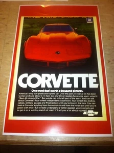 Póster publicitario vintage de Chevy Corvette Stingray Z211 - Imagen 1 de 1