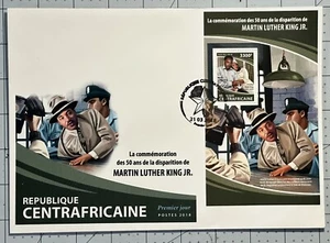 Central Africa 2018 (LARGE FDC) “50 Anniv Of Death, Martin Luther King Jr” - Picture 1 of 1