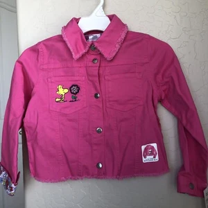 Garanimals 365 Kids Peanuts Snoopy Pink Jean Style Jacket Girls Size 7 New - Picture 1 of 8