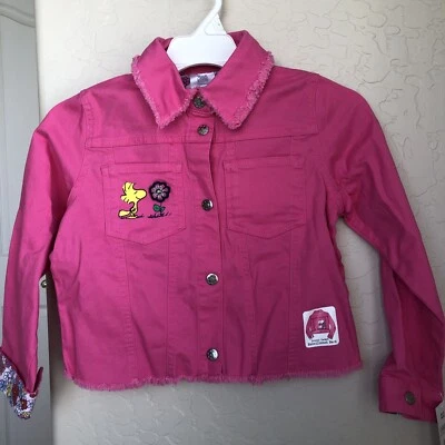 Garanimals 365 Kids Peanuts Snoopy Pink Jean Style Jacket Girls Size 8 New - Image 1 of 4