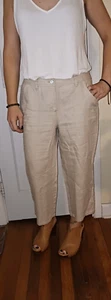 Additions by Chicos Wide Leg Capris Size 0.5 Small Classic Beach Linen Beige - Picture 1 of 8