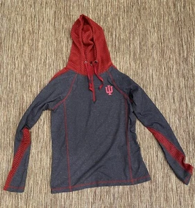 Indiana University Hoosiers IU 1/4 Reißverschluss Jacke Damen Größe Large grau/rot - Bild 1 von 3