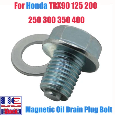For Honda TRX90 125 200 250 300 350 400 Crankcase Magnetic Oil Drain Plug Bolt Foto 1 de 4