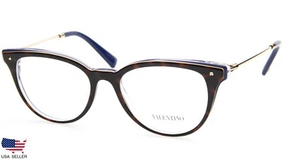 NEW VALENTINO VA 3005 5051 HAVANA /BLUE /CRYSTAL EYEGLASSES 51-17-135 B41 Italy - Image 1 of 4