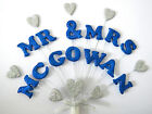 Mr & Mrs .....  heart wedding cake topper personalised any name and colours