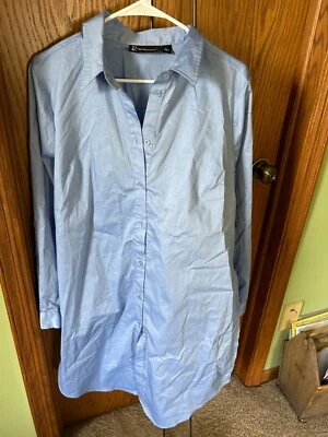 NWT New York & Company Long Sleeve Roll sleeve Shirt Dress Size: Large  - Image 1 of 4