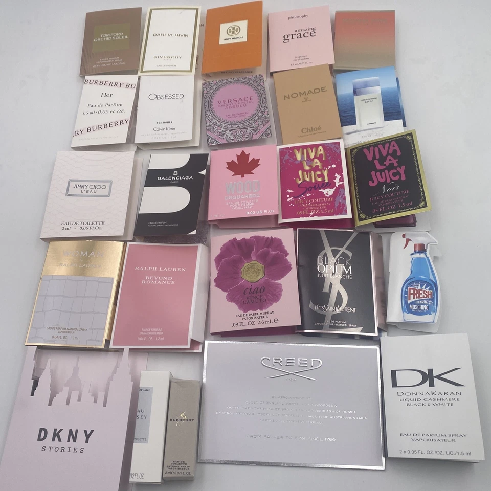 25 Pc ~ Women’s Parfum Samples Tom Ford - Burberry - Jimmy Choo ...Brand New - Image 1 of 4