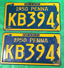 2 Old Plats 50 PA. Antique Hot Rod  Vintage 1950 Pennsylvania licens Plate KB394