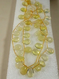Lot of 42 loose beads teardrop pear shape cut Pineapple Quartz stone 20x15mm - Picture 1 of 6