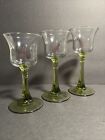 Partylite Vintage Green Stem Glass Votive Holders - Set Of Three 3