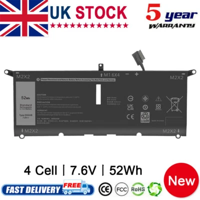 DXGH8 Battery For Dell XPS 9370 9380 Inspiron 13 5390 5391 7390 H754V G8VCF 52Wh - Image 1 of 4