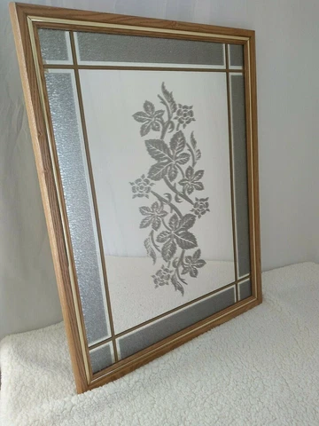 Vintage Art Deco Style Wall Mirror  Floral Art Cover