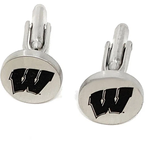 University of Wisconsin Badgers Cuff Links Silver Cufflink Set Cover