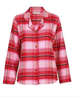 Cyberjammies Long Sleeve Brushed Cotton Pyjama Top  Red Check  Noelle  Size  12 - Image 1 of 4