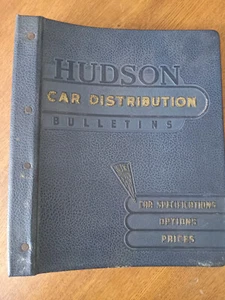 HUDSON CAR DISTRIBUTION BULLETINS LEATHER BINDER CAR SPEC. OPTIONS PRICES - Picture 1 of 10
