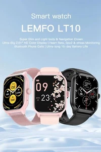 LEMFO LT10 SmartWatch 2024 Android Gift Bluetooth Call Touch Dial Music Fitness - Picture 1 of 8