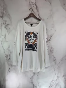 Torrid Sweatshirt Womens 2 2x Cream Stay A Little Wild Tarot Leopard Moon Plant - Picture 1 of 14