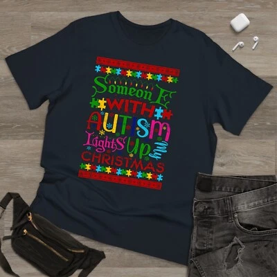 Light Up Christmas with Autism awareness TShirt Adult Kid Unisex Xmas Puzzle Tee - Image 1 of 3