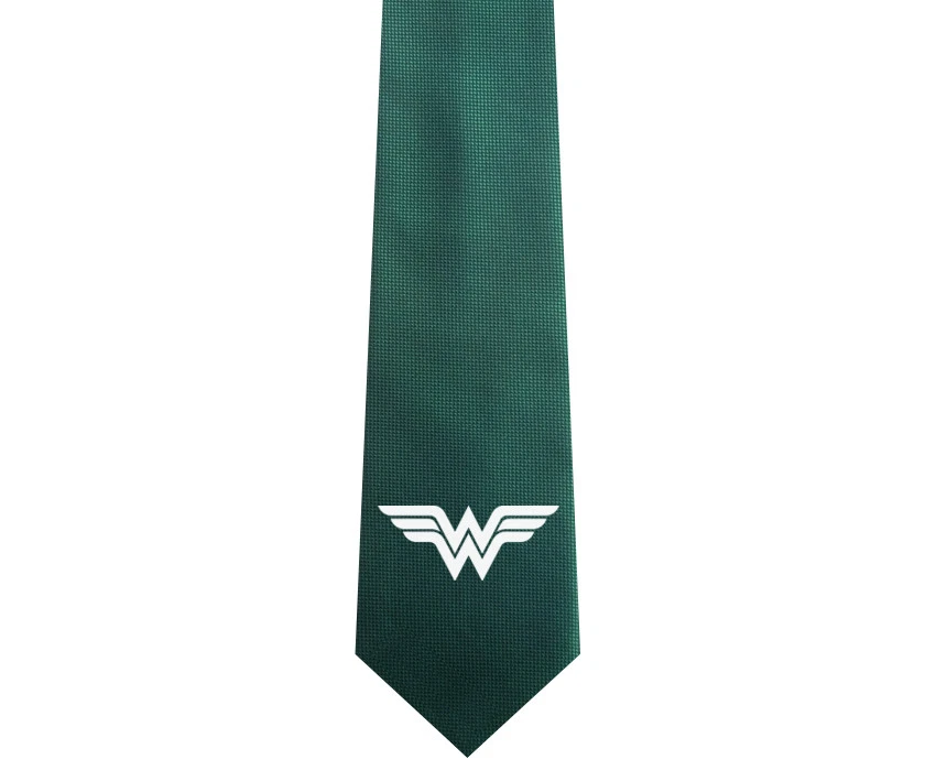 Gemelos corbata tejida jacquard estrecho delgado símbolo Wonder Woman 2,5" Foto 1 de 3