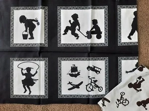 Black & White Silhouette 100% Cotton Quilting/Patchwork Fabric 115cms wide - Picture 1 of 3