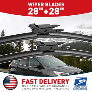28"+28" Durable Front Windscreen Wiper Blades Fit For 2013-2019 Ford Escape USA - Picture 1 of 11