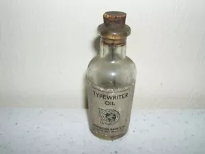 VERY RARE VINTAGE REMINGTON RAND TYPEWRITER OIL BOTTLE WITH OIL - Picture 1 of 3