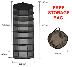 8 Tier Section Hanging Dry Rack Grow Net Dryer Hydroponics Herb Drying