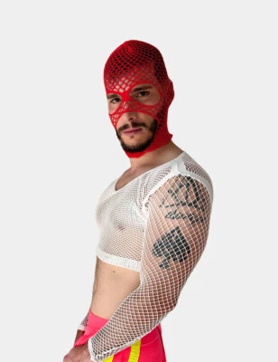 barcode Berlin - Fishnet Netzmaske SICILY rot Herren Maske 92250/300 gay - Bild 1 von 2