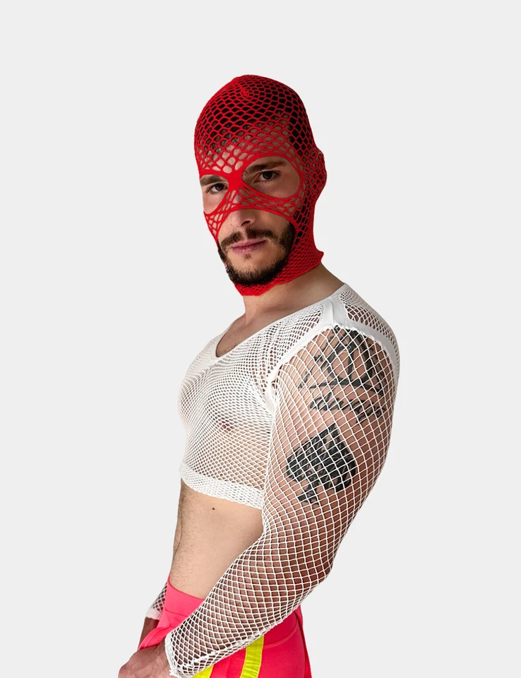 barcode Berlin - Fishnet Netzmaske SICILY rot Herren Maske 92250/300 gay - Bild 1 von 2