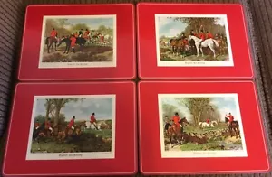 Juego de 4 manteles de cena de corcho caza zorro vida inglesa - Imagen 1 de 8
