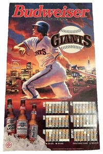Vtg 1993 San Francisco Giants Budweiser Baseball Schedule Poster - Picture 1 of 11