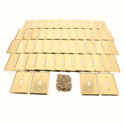 Creative Accents 15041 Brass 1-Gang Toggle Switch Wallplate Cover Plates 50pcs - Image 1 of 4