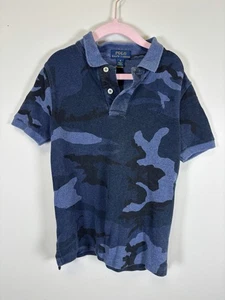 Polo Ralph Lauren Boys Blue Camo Polo Size 6 - Picture 1 of 3