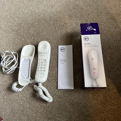 BT Duet 210 White Corded Landline Phone Wall Mountable - Image 1 of 4